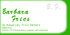 barbara frics business card